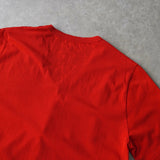 メゾン マルジェラ エイズT 異素材切り替え ベロア Vネック Tシャツ 半袖トップス レッド タグ付き未使用品 - NEWSED