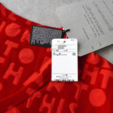 メゾン マルジェラ エイズT 異素材切り替え ベロア Vネック Tシャツ 半袖トップス レッド タグ付き未使用品 - NEWSED