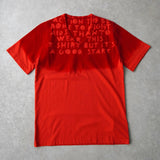 メゾン マルジェラ エイズT 異素材切り替え ベロア Vネック Tシャツ 半袖トップス レッド タグ付き未使用品 - NEWSED