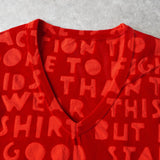 メゾン マルジェラ エイズT 異素材切り替え ベロア Vネック Tシャツ 半袖トップス レッド タグ付き未使用品 - NEWSED