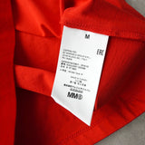 メゾン マルジェラ エイズT 異素材切り替え ベロア Vネック Tシャツ 半袖トップス レッド タグ付き未使用品 - NEWSED