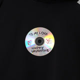 バレンシアガ TO MY LOVE HOODIE オーバーサイズ CD装飾 ダメージ加工 パーカー フーディー ブラック - NEWSED