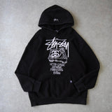 ステューシー USA製 ロゴ 刺繍 パーカー ブラック - NEWSED