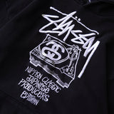 ステューシー USA製 ロゴ 刺繍 パーカー ブラック - NEWSED