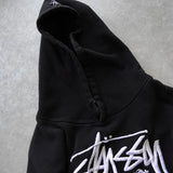 ステューシー USA製 ロゴ 刺繍 パーカー ブラック - NEWSED