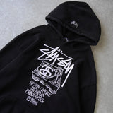 ステューシー USA製 ロゴ 刺繍 パーカー ブラック - NEWSED