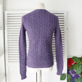 ポロ ラルフローレン ロゴ 刺繍 Vネック ニット パープル レディース - NEWSED