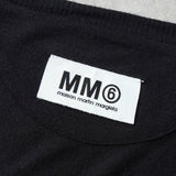 エムエムシックス メゾンマルジェラ Vネック スリット カットソー 半袖トップス ブラック - NEWSED