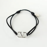 ヴァレンティノ Vロゴ シグネチャー ブレスレット シルバー ブラック - NEWSED