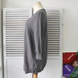 エムエムシックス メゾンマルジェラ Vネック スリット 七分袖 ニット グレー レディース - NEWSED