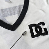 ドルチェ&ガッバーナ ナンバー 刺繍 Vネック 半袖ニット ホワイト レディース - NEWSED