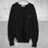 バーバリー ヴィンテージ ロゴ Vネック ニット ブラック - NEWSED