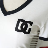 ドルチェ&ガッバーナ ナンバー 刺繍 Vネック 半袖ニット ホワイト レディース - NEWSED