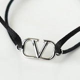 ヴァレンティノ Vロゴ シグネチャー ブレスレット シルバー ブラック - NEWSED