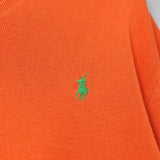 ポロ ラルフローレン ロゴ 刺繍 Vネック ニット オレンジ - NEWSED