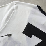 ドルチェ&ガッバーナ ナンバー 刺繍 Vネック 半袖ニット ホワイト レディース - NEWSED