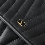 ヴァレンティノ Vステッチ レザー ショルダーバッグ ブラック - NEWSED