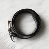 ディーゼル ロゴ レザー ベルト 80 / 32 ブラック / シルバー