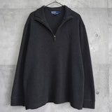 ポロバイラルフローレン ハーフジップ ハイネック スウェット トレーナー チャコールグレー XL相当 - NEWSED