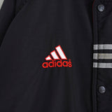 アディダス ナイロンジャケット バックロゴ ハイネック ブラック/レッド XL〜2XL相当 - NEWSED