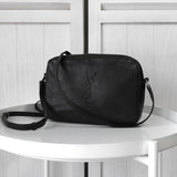 イヴ サンローラン ヴィンテージ YSLロゴ レザー ショルダーバッグ ポシェット ブラック - NEWSED