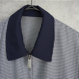 イヴ サンローラン ヴィンテージ YSLロゴ チェック柄 ブルゾン ブラック / ホワイト - NEWSED