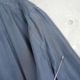 イヴ サンローラン ヴィンテージ YSLロゴ ブルゾン 刺繍 アイスブルー - NEWSED