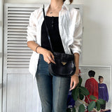 イヴ サンローラン ヴィンテージ YSLロゴ リザード ショルダーバッグ ブラック - NEWSED