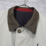 イヴ サンローラン ヴィンテージ リバーシブル YSLロゴ ブルゾン ジャケット ネイビー / アイボリー - NEWSED