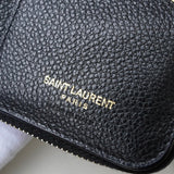 イヴサンローラン YSLロゴ レザー 二つ折り財布 ブラック 箱付き - NEWSED