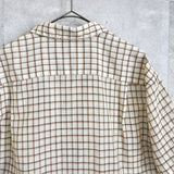 イヴ サンローラン ヴィンテージ YSLロゴ チェック柄 オープンカラーシャツ 半袖シャツ ベージュ - NEWSED