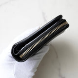 イヴサンローラン YSLロゴ レザー 二つ折り財布 ブラック 箱付き - NEWSED