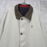 イヴ サンローラン ヴィンテージ リバーシブル YSLロゴ ブルゾン ジャケット ネイビー / アイボリー - NEWSED