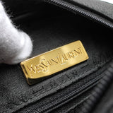 イヴサンローラン ヴィンテージ YSLロゴ レザー ラウンド ショルダーバッグ ブラック - NEWSED