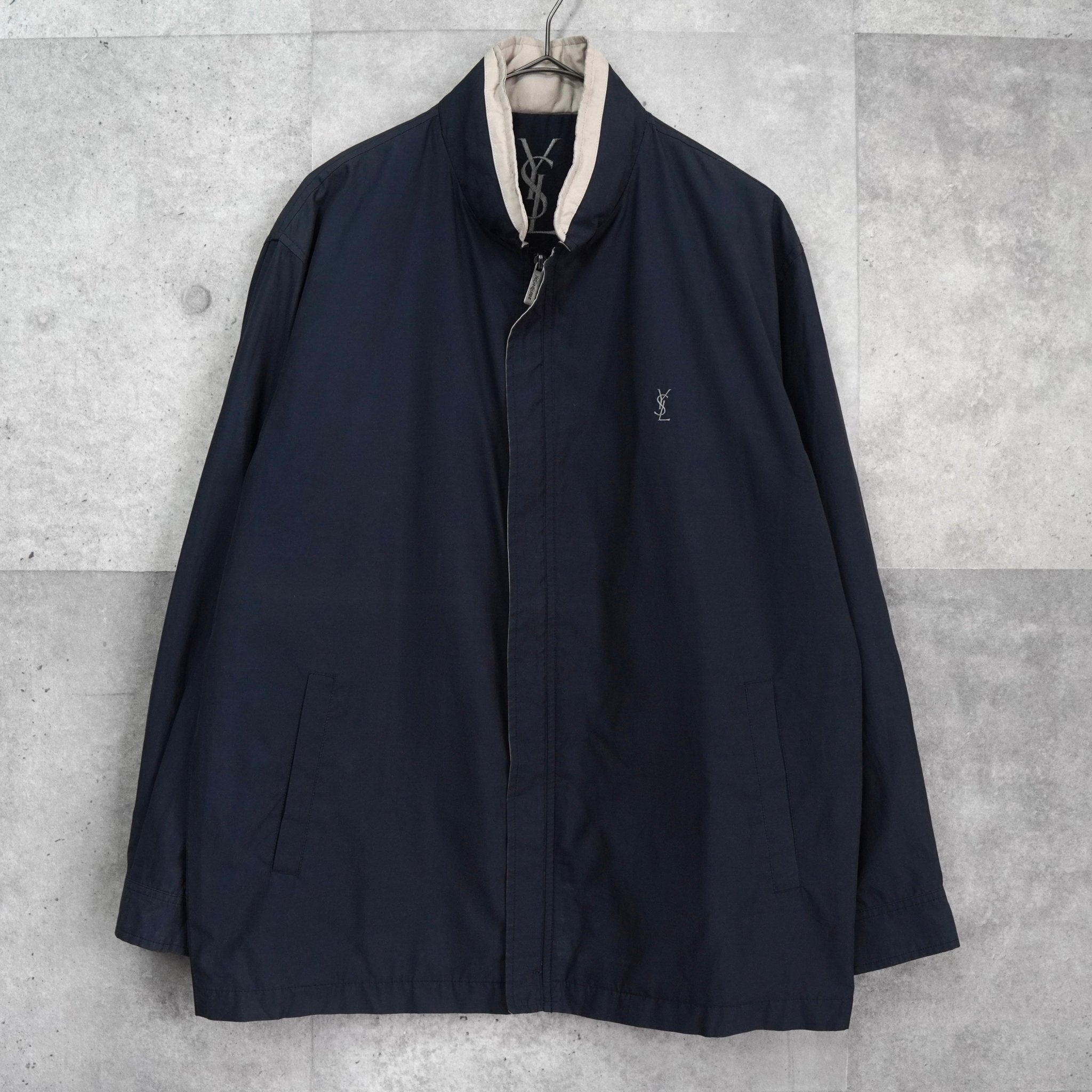 90s イヴサンローラン ナイロンジャケット ネイビー M ヴィンテージ 美品 90s イヴサンローラン ナイロンジャケット ネイビー M ヴィンテージ 美