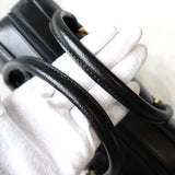 イヴサンローラン ヴィンテージ YSLロゴ 三角プレート レザー ミニボストンバッグ ブラック - NEWSED