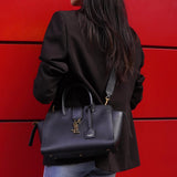 サンローラン ダウンタウンカバス YSLロゴ レザー 2way ハンドバッグ ショルダーバッグ ブラック - NEWSED