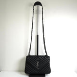 サンローラン カレッジ YSLロゴ レザー 2way ハンドバッグ チェーンショルダーバッグ ブラック - NEWSED