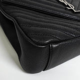 サンローラン カレッジ YSLロゴ レザー 2way ハンドバッグ チェーンショルダーバッグ ブラック - NEWSED