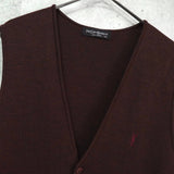 イヴ サンローラン ヴィンテージ YSLロゴ ニットベスト ボルドー - NEWSED
