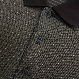 イヴサンローラン ヴィンテージ YSLロゴ 総柄 長袖ポロシャツ ブラウン - NEWSED