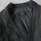 イヴ サンローラン ヴィンテージ YSLロゴ ペイズリー柄 ショールカラー ブルゾン カーキ - NEWSED