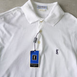 イヴサンローラン ロゴ ヴィンテージ YSLロゴ 半袖ポロシャツ ホワイト デッドストック - NEWSED
