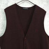 イヴ サンローラン ヴィンテージ YSLロゴ ニットベスト ボルドー - NEWSED