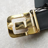 イヴサンローラン ヴィンテージ YSLロゴ ゴールド金具 ベルト ブラック デッドストック - NEWSED