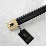 イヴサンローラン ヴィンテージ YSLロゴ ゴールド金具 ベルト ブラック デッドストック - NEWSED