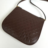 イヴサンローラン ヴィンテージ YSLロゴ キルティング レザー ショルダーバッグ ブラウン - NEWSED