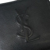 イヴサンローラン YSLロゴ レザー ラウンドファスナー 二つ折り財布 ブラック - NEWSED