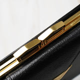 イヴ サンローラン YSLロゴ レザー 長財布 がま口 二つ折り財布 ブラック - NEWSED