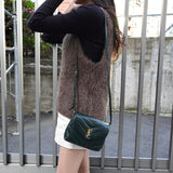 サンローラン YSLロゴ ルル レザー ショルダーバッグ グリーン - NEWSED